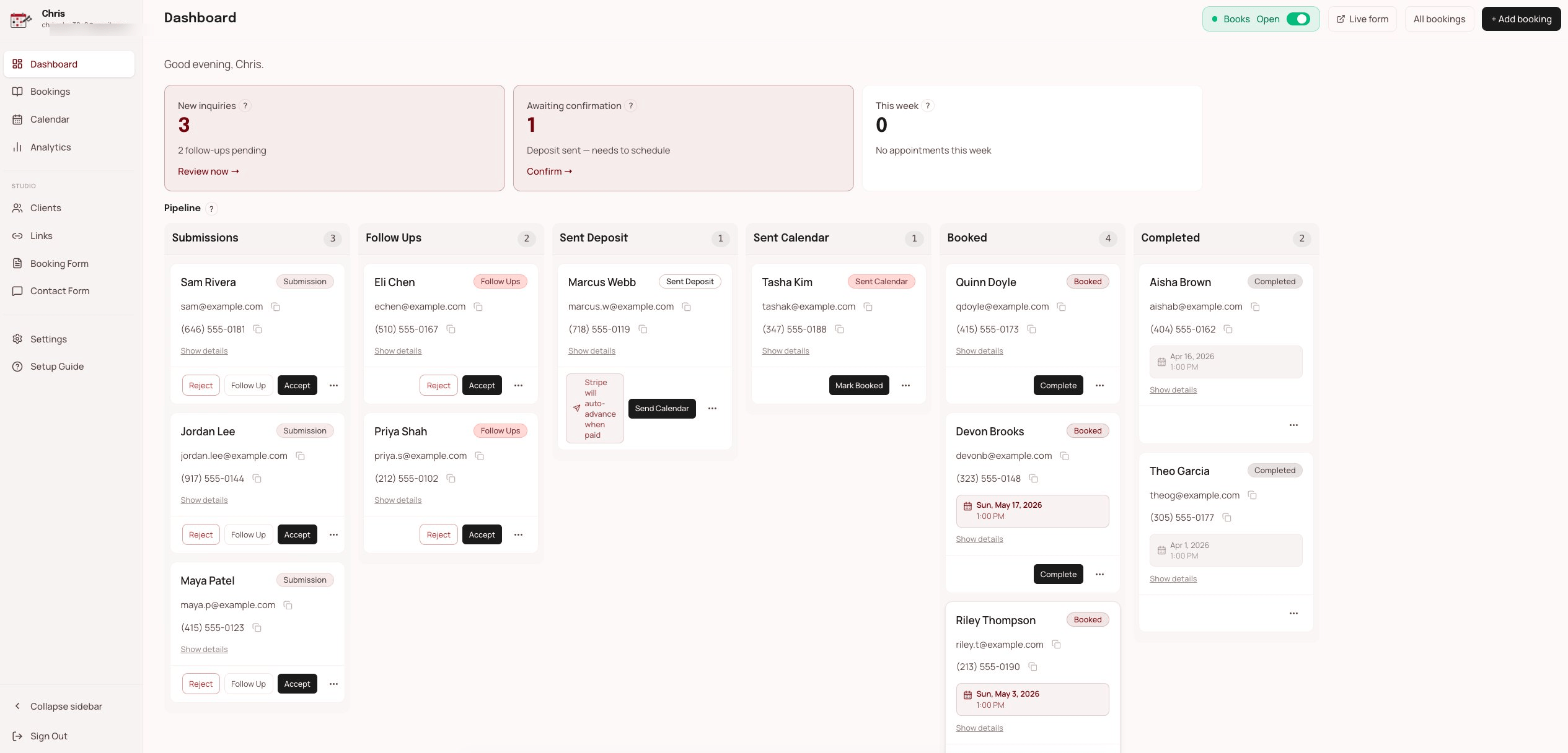 Full dashboard