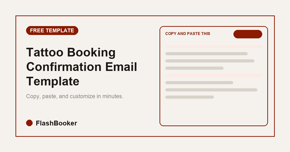 Tattoo Booking Confirmation Email Template