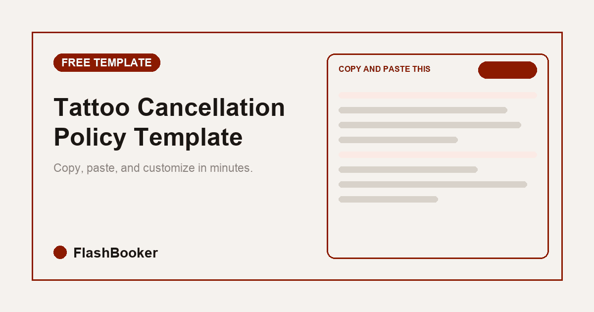 Tattoo Cancellation Policy Template