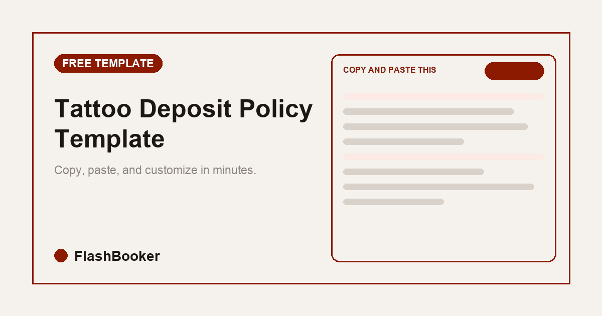 Tattoo Deposit Policy Template