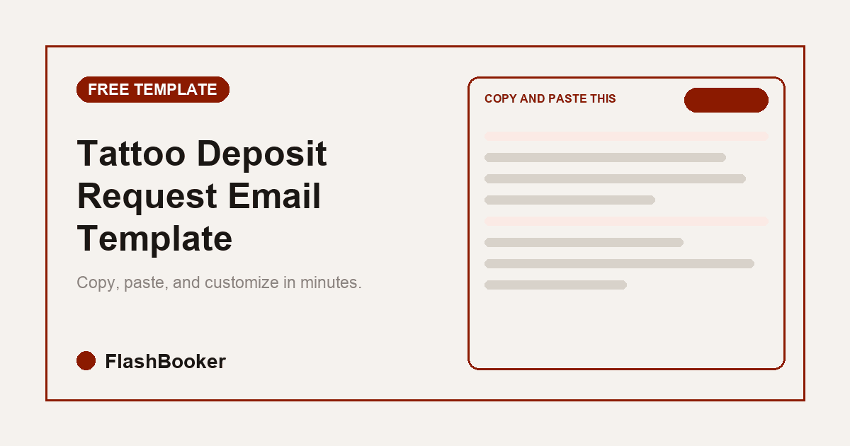 Tattoo Deposit Request Email Template