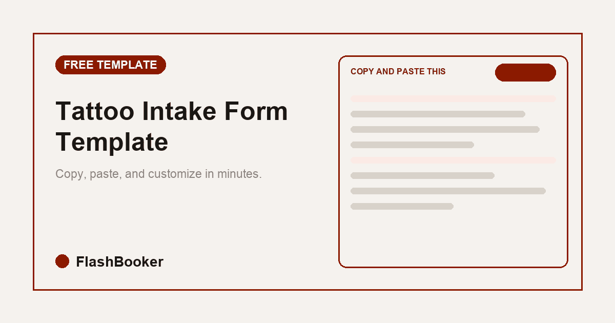 Tattoo Intake Form Template